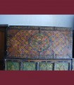 446 - Antique Tibetan Chest - Box, Dragon and multiple Dorji  cm L148 X H72 X D56