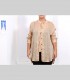 689 - Camicia ampia, chiffon di seta broccato, collo coreano