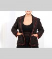 764 - Giacca blazer, tessuto di tasmania e fiocchi di lino