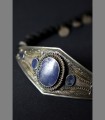 956 - Antique Turkmen belt, silver and lapis
