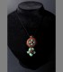 993 - Antique Tibetan Silver, Turquoise and coral Pendant - Gau