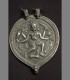 1002 - Antica placca pettorale, argento, divinità Indù, 18th secolo, India