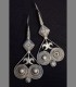 1043 - Antique and rare Turkmen earrings, silver