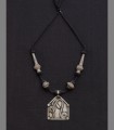 1058 - Antica collana tantrica, argento, Yab-Yum, Madurai, 19th secolo, India