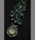 1069 - Antica collana tibetana, giada, turchese, corniola, bronzo, 19th secolo, Tibet