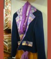 1130 - Scialle in chiffon e giacca smilza in velluto di seta