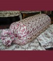 160 - Round-sausage silk pillow, brocade